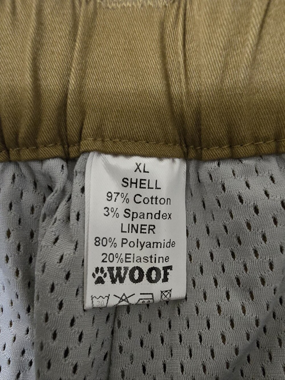 Woof Commando Shorts Men XL Khaki Olive Lined 6" Chino Button Fly Freeball - Picture 9 of 11